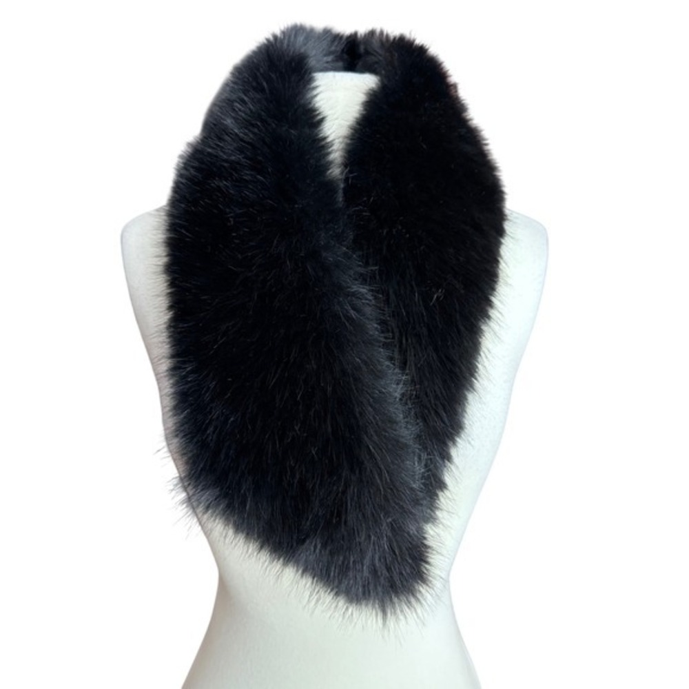 Faux Black Fur Goth Stole Scarfā Wrap Hollywood Glam New York Style
